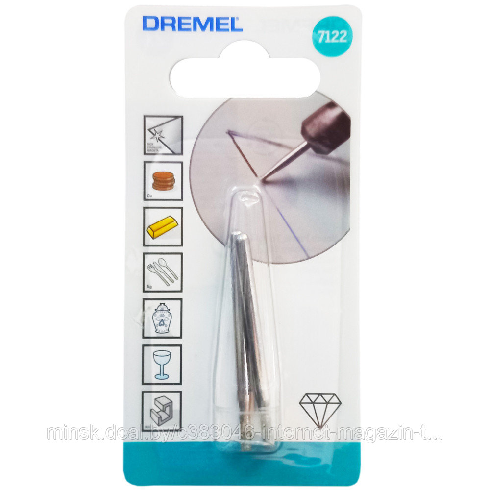 (7122) Насадка с алмазным напылением 2,4 мм (2 шт) Dremel (26157122JA) - фото 1 - id-p177649846