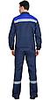 Костюм СИРИУС-МАСТЕР летний: куртка, брюки, темно-синий с васильковой отделкой, фото 2