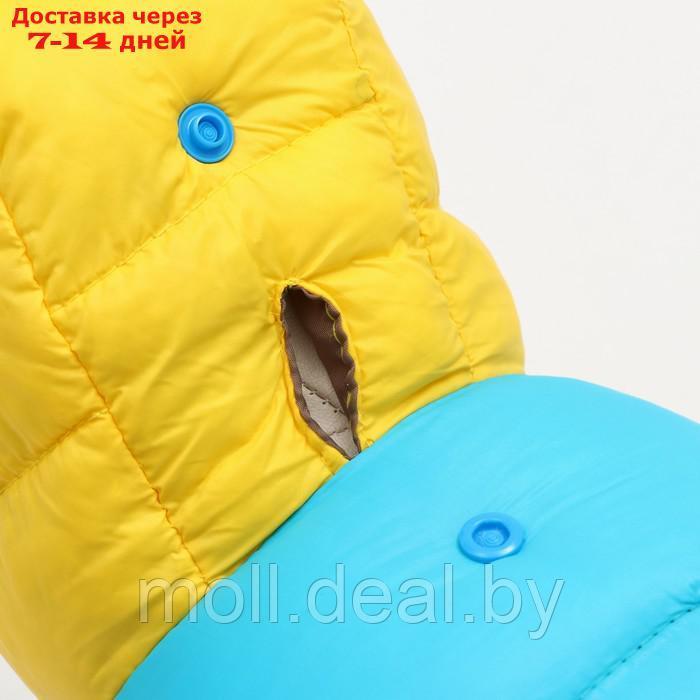 Комбинезон "Медвежонок", размер 10 (ДС 25 см, ОГ 34 см, ОШ 24 см), жёлто-голубой - фото 2 - id-p198320076