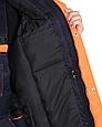Костюм мужской зимний «СИРИУС-ЛИДЕР М» куртка и полукомбинезон, синий с оранжевым, мех. воротник,СОП, фото 8