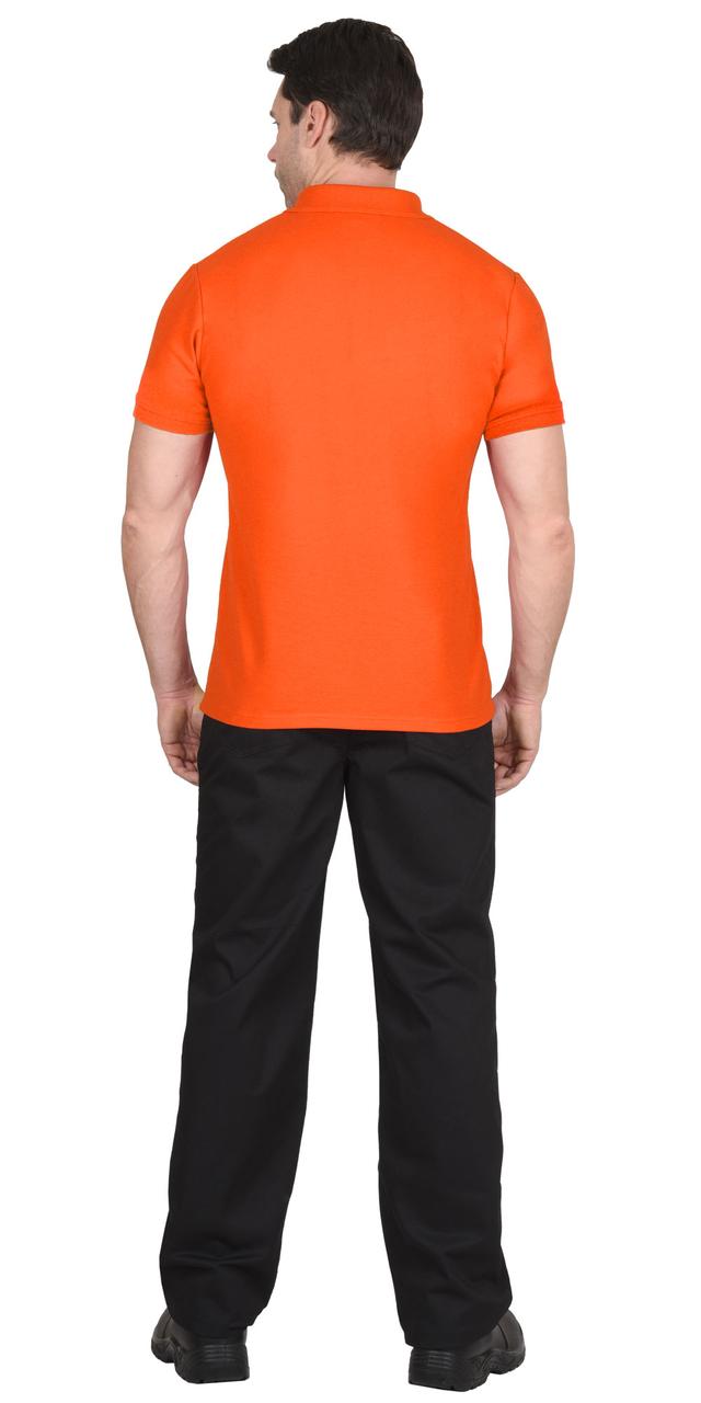 Рубашка-поло оранжевая короткие рукава с манжетом, пл.180 г/м2 - фото 3 - id-p198359864