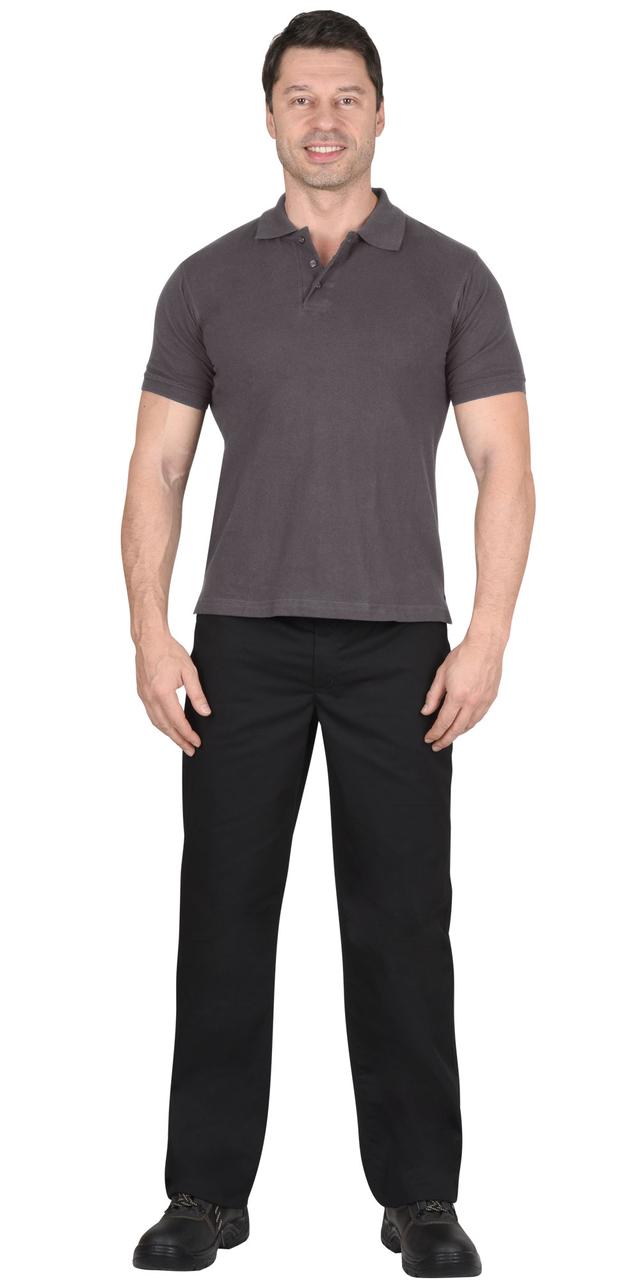 Рубашка-поло серая короткие рукава с манжетом, пл.180 г/м2 - фото 1 - id-p198359873
