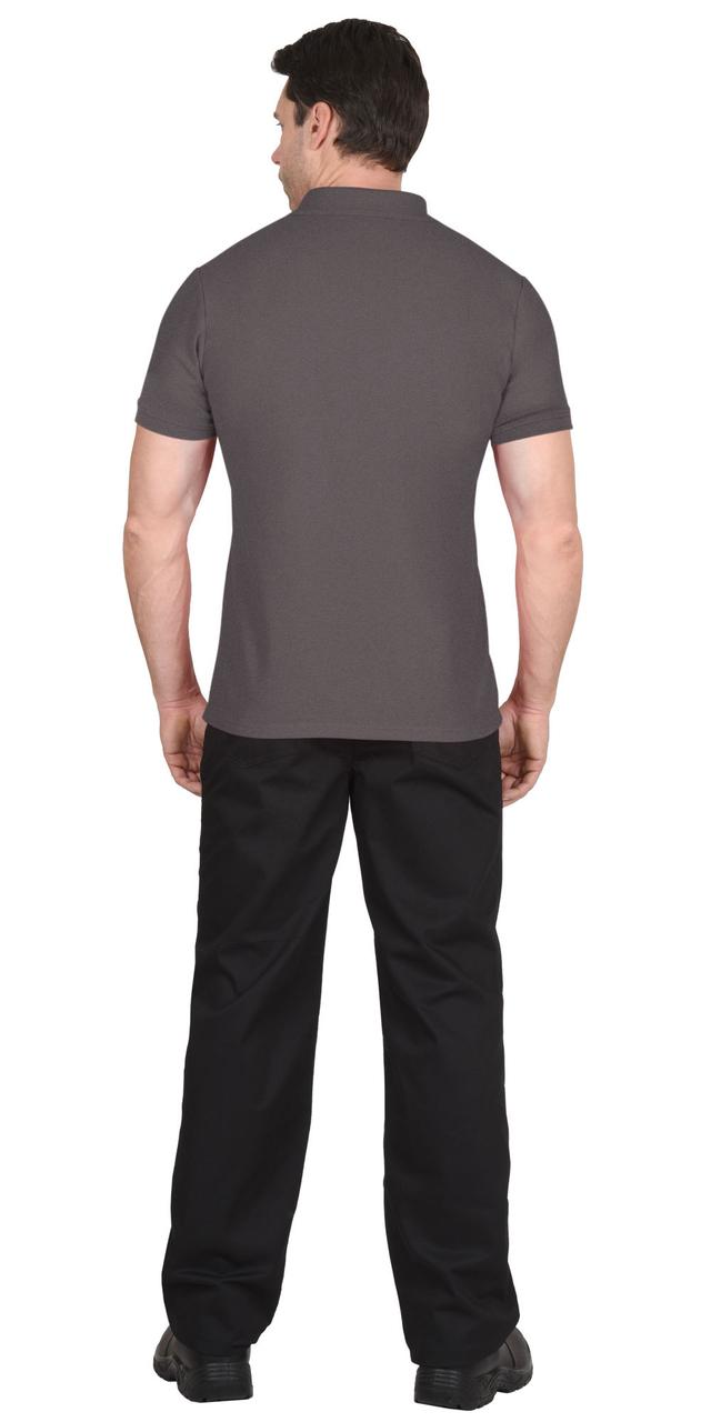 Рубашка-поло серая короткие рукава с манжетом, пл.180 г/м2 - фото 2 - id-p198359873