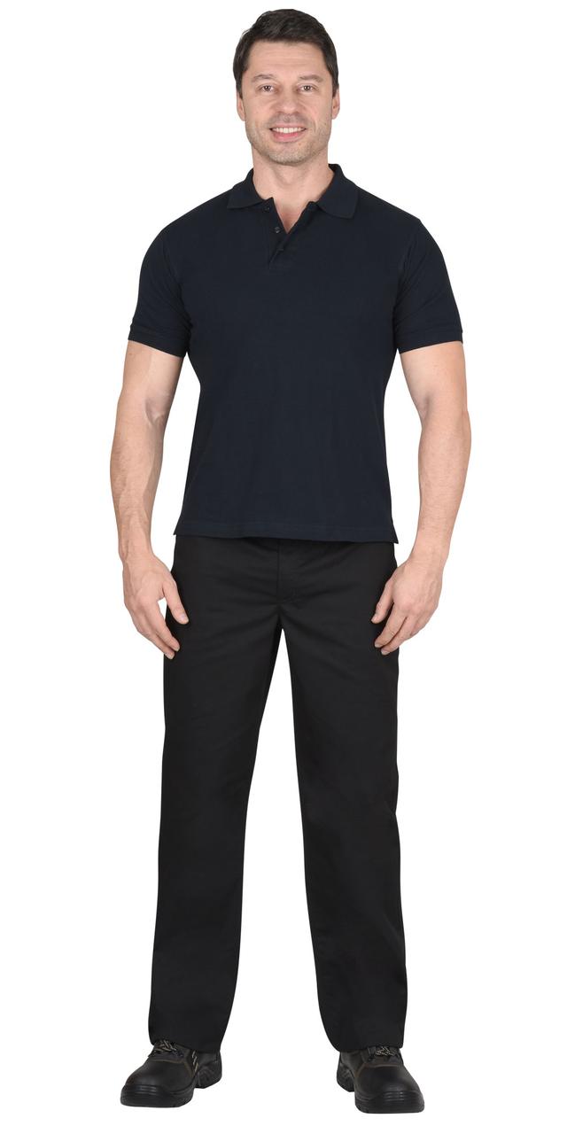 Рубашка-поло т.синяя короткие рукава с манжетом, пл.180 г/м2