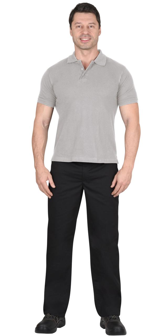 Рубашка-поло св.серая короткие рукава с манжетом, пл.180 г/м2 - фото 1 - id-p198359881