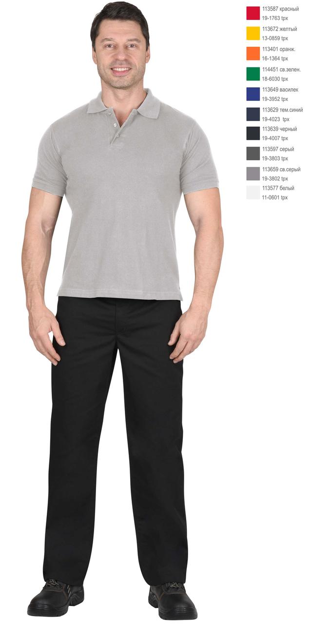 Рубашка-поло св.серая короткие рукава с манжетом, пл.180 г/м2 - фото 2 - id-p198359881
