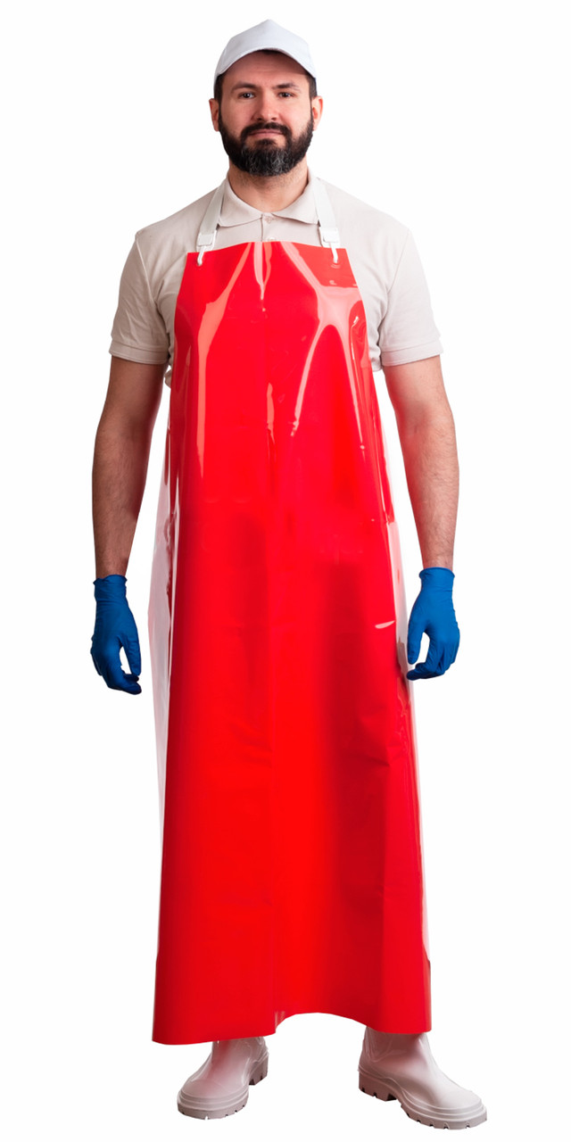 Фартук полиуретановый "ЛАРИПОЛ" уплотненный красный, толщина 0,3мм,р.90см х115см(ФАР013)(х12)