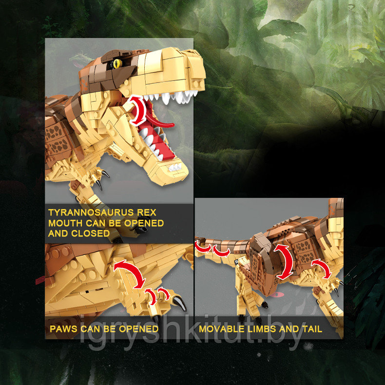 Конструктор WOMA TOYS "Динозавры: Т-рекс", 1606 дет - фото 4 - id-p198371466