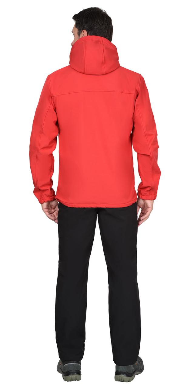 Куртка СИРИУС-АЗОВ с капюшоном красная софтшелл пл 350 г/кв.м - фото 4 - id-p198357912