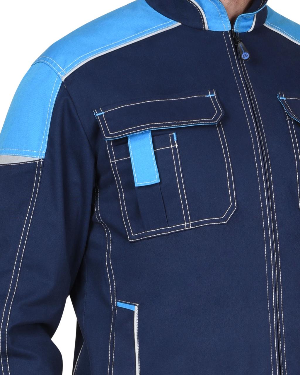 Куртка "СИРИУС-ДЖЕТ" короткая, синяя с голубым тк. мех. стрейч с ВО - фото 6 - id-p198359995