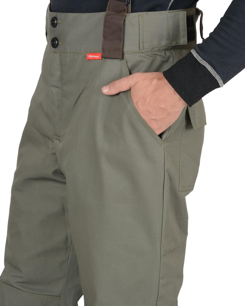 Костюм СИРИУС-КОБАЛЬТ куртка, брюки оливковый с темно-коричневым - фото 6 - id-p198359020