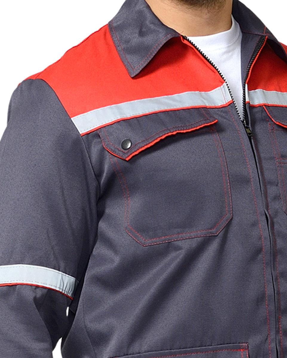 Костюм СИРИУС-МЕХАНИК куртка, брюки серый с красным и СОП - фото 4 - id-p198359045