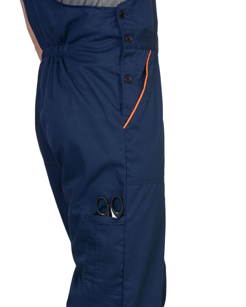 Костюм СИРИУС-МАСТЕР летний: куртка, полукомбинезон, темно-синий с оранжевой отделкой - фото 9 - id-p198359079