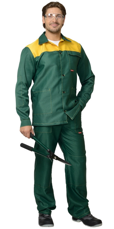 Костюм СИРИУС-СТАНДАРТ куртка, брюки зеленый с желтым - фото 1 - id-p198359089
