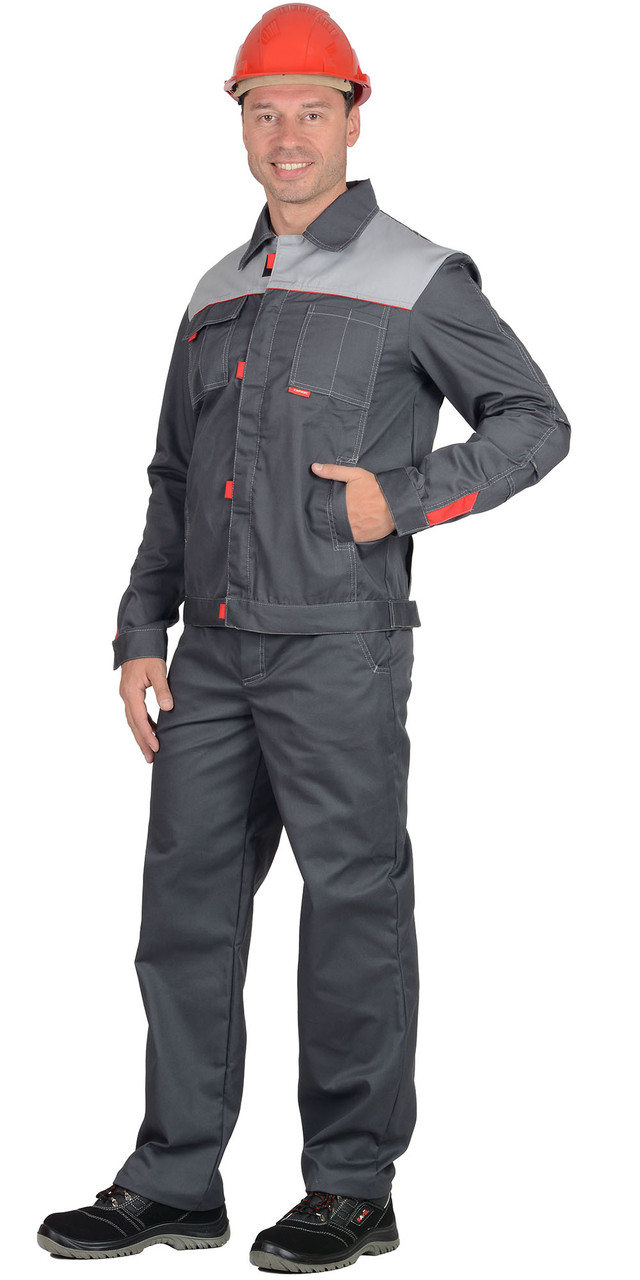 Костюм СИРИУС-ФАВОРИТ куртка, брюки т.серый со св.серым - фото 5 - id-p198359117