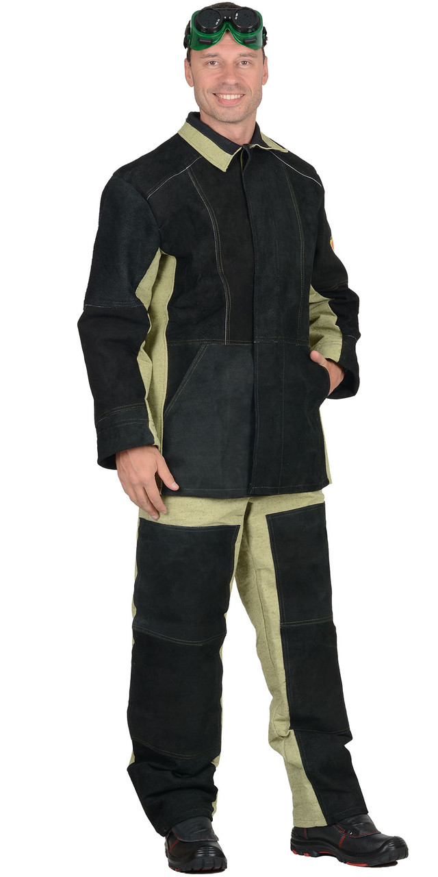 Костюм сварщика: куртка, брюки брезентовый со спилком (2,7 кв.м) тип Б - фото 4 - id-p198359158