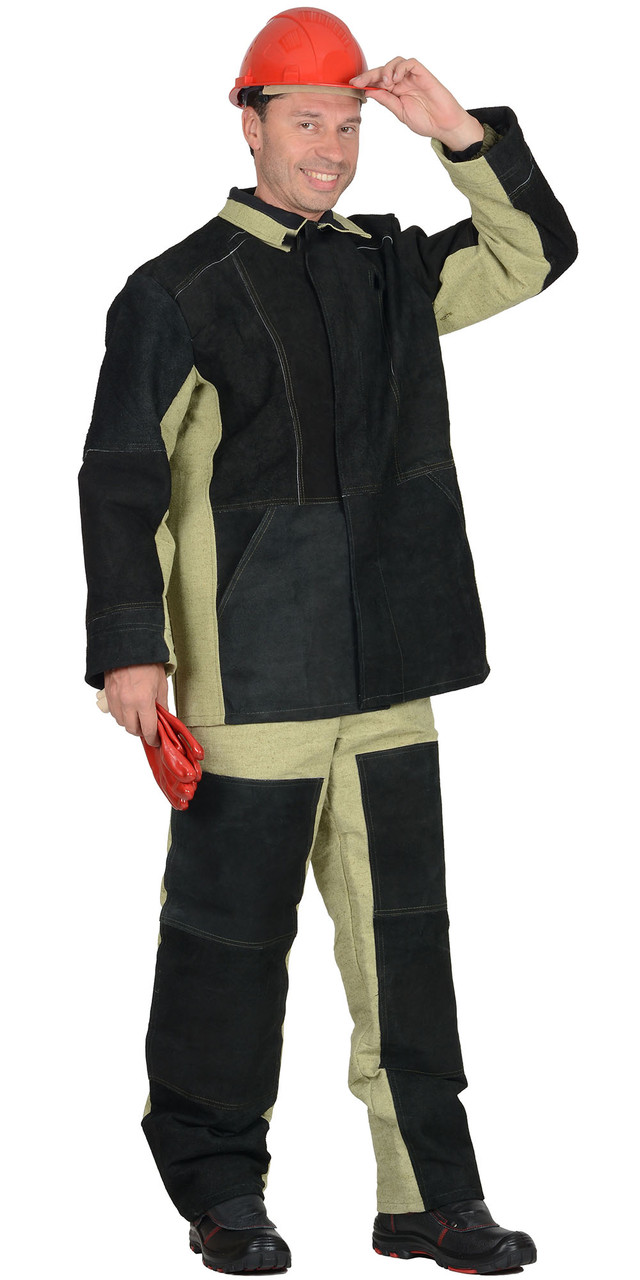 Костюм сварщика: куртка, брюки брезентовый со спилком (2,7 кв.м) тип Б - фото 5 - id-p198359158
