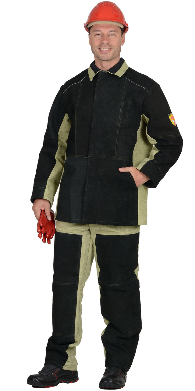 Костюм сварщика: куртка, брюки брезентовый со спилком (2,7 кв.м) тип Б - фото 7 - id-p198359158