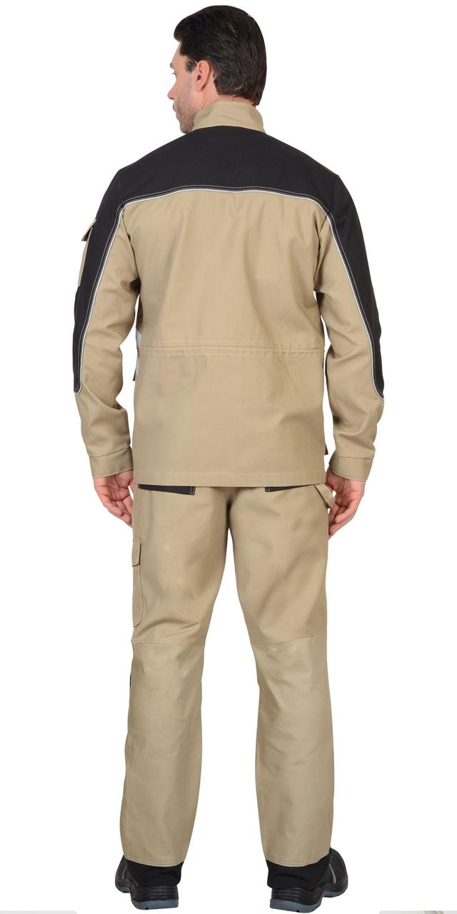 Костюм СИРИУС-Вест-Ворк куртка, брюки песочный с черным пл. 275 г/кв.м - фото 3 - id-p198358078