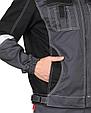 Костюм "СИРИУС-ФАВОРИТ-МЕГА" мужской летний, куртка и полукомбинезон, серый с черным, СОП, фото 4