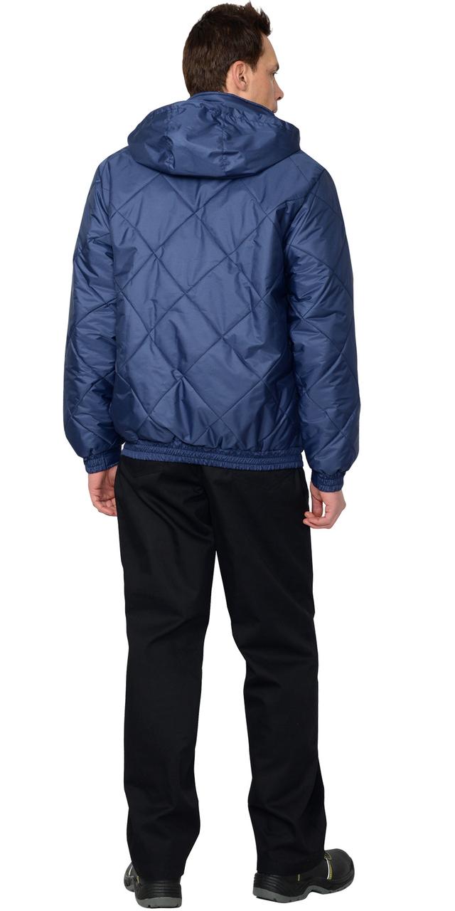 Куртка СИРИУС-ПРАГА-ЛЮКС короткая с капюшоном, темно-синяя - фото 2 - id-p198359205