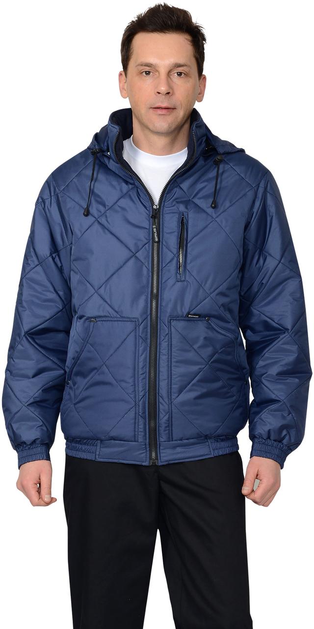 Куртка СИРИУС-ПРАГА-ЛЮКС короткая с капюшоном, темно-синяя - фото 3 - id-p198359205