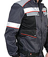 Костюм СИРИУС-ПОЛИНОМ куртка, п/к т.серый со св.серым, черным, красным и СОП 50мм, фото 9