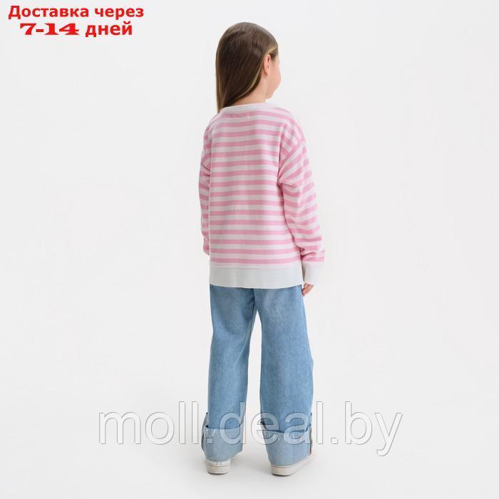 Джемпер детский KAFTAN, белый/розовый, р.32 (110-116 см) - фото 4 - id-p198321333