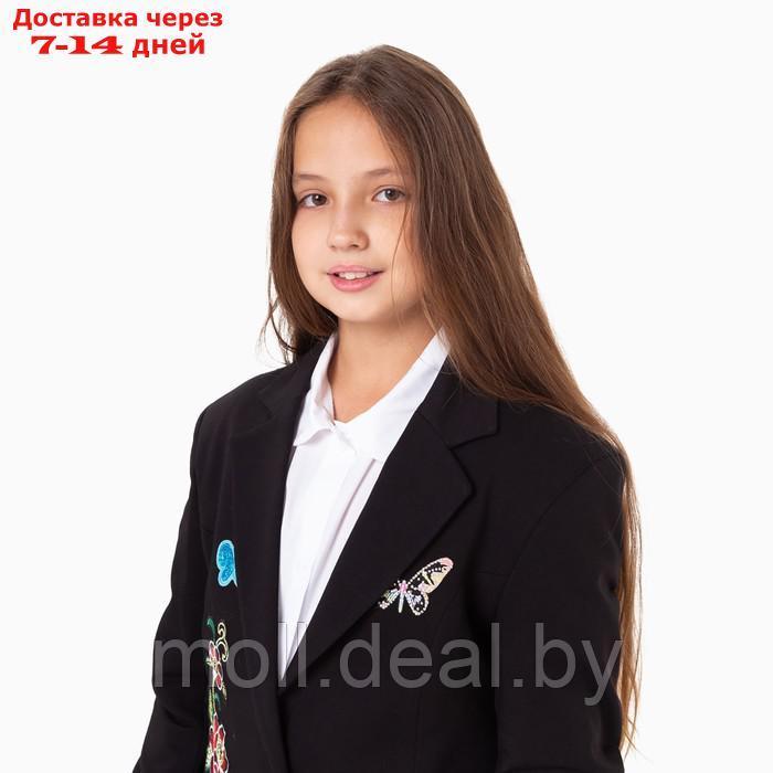 Пиджак для девочки, цвет чёрный, размер 36 (128-134 см) - фото 4 - id-p198322508