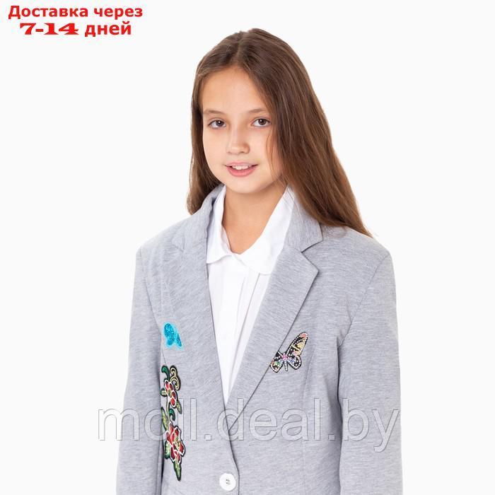 Пиджак для девочки Emporio Armani, серый меланж, 128-134 см (36) - фото 5 - id-p198322531