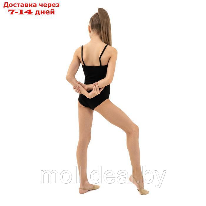 Купальник гимнастический на тонких бретелях, х/б, цвет чёрный, размер 28 - фото 7 - id-p198321354