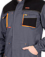 Куртка СИРИУС-МАНХЕТТЕН т.серый с оранж. и черным тк. стрейч пл. 250 г/кв.м, фото 3