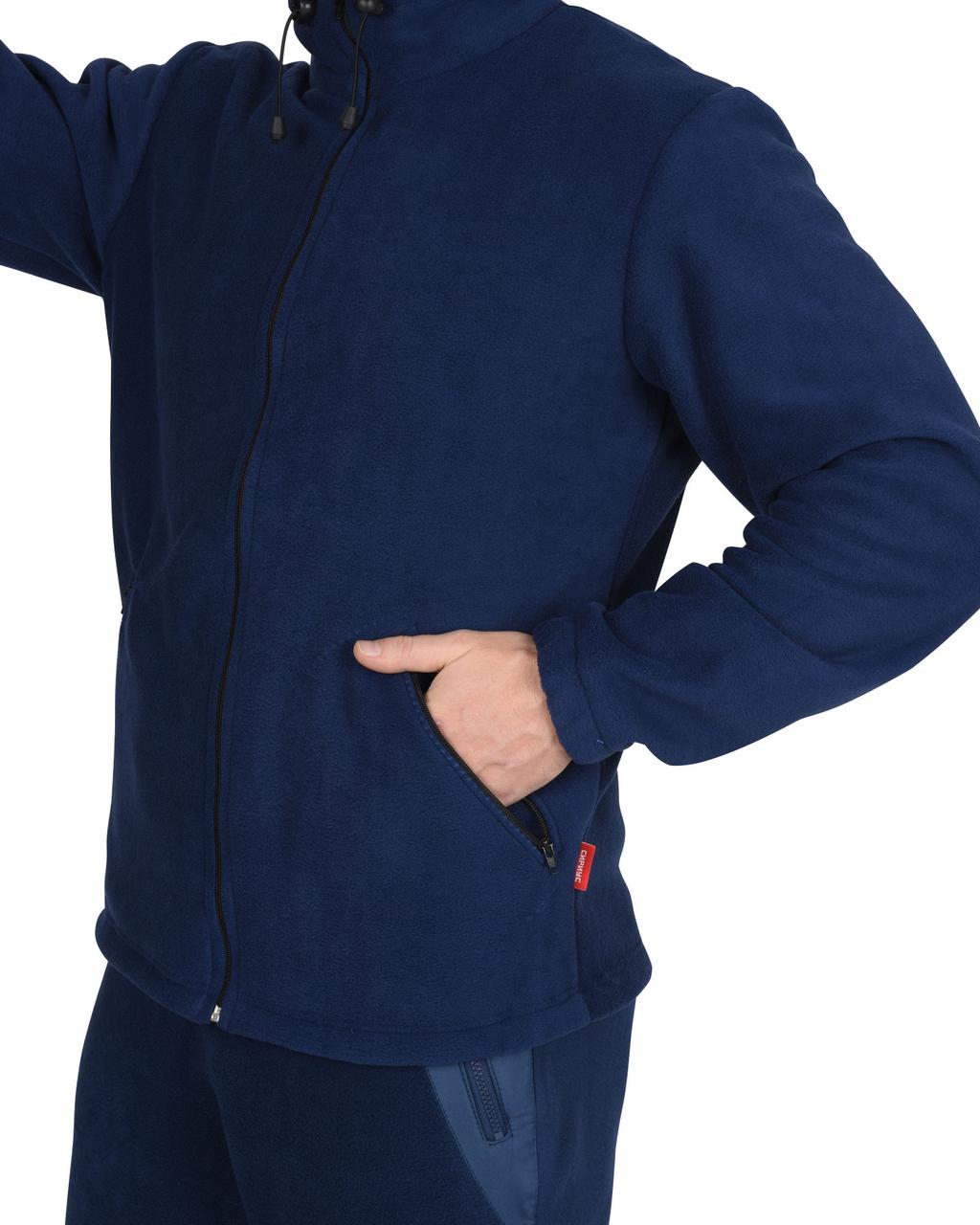 Куртка флисовая темно-синяя - фото 3 - id-p198359242