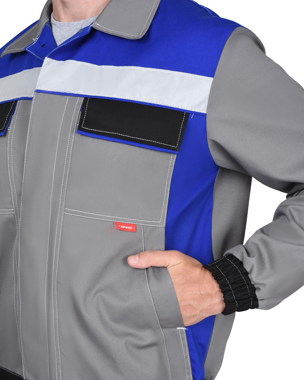 Костюм СИРИУС 5120 куртка, брюки средне-серый с васильковым и СОП - фото 3 - id-p198360292