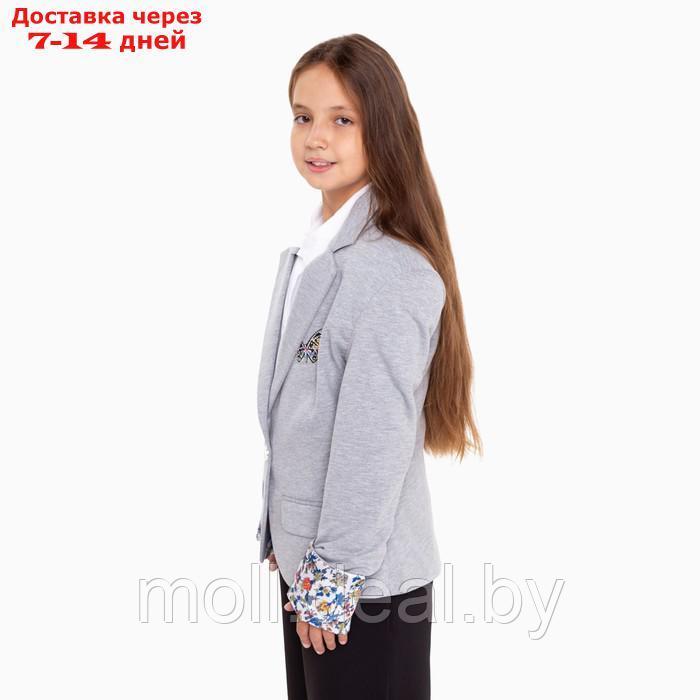 Пиджак для девочки Emporio Armani, серый меланж, 140-146 см (40) - фото 4 - id-p198322558