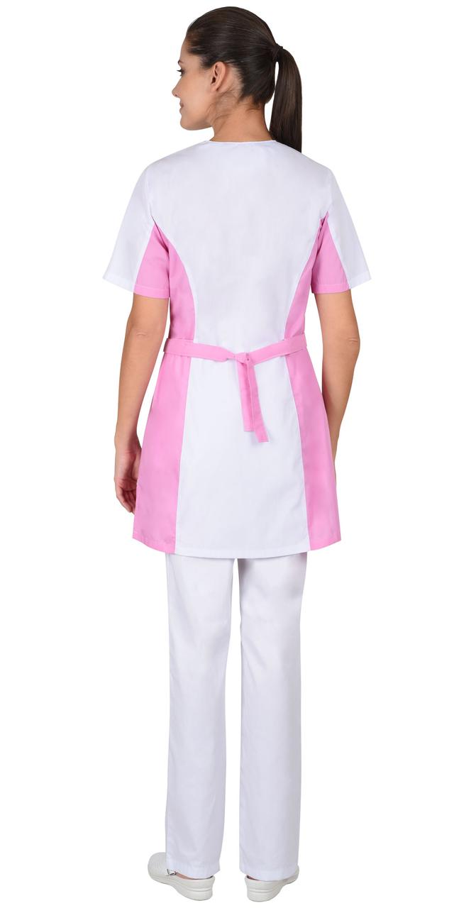Блуза СИРИУС-ЕВА женская белая с розовым - фото 2 - id-p198358189