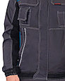 Куртка СИРИУС-ПРЕСТИЖ кор., т.серая с черным и голубой отделкой, фото 4