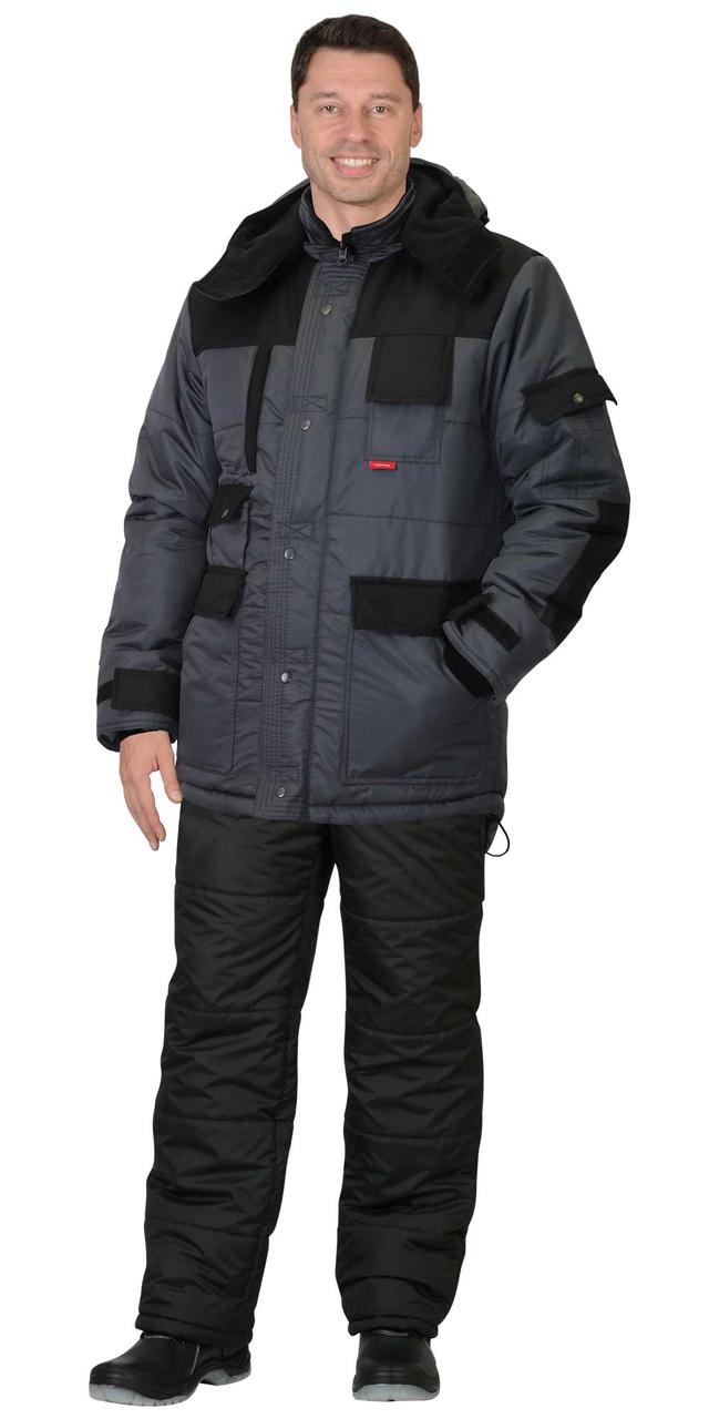 Куртка зимняя 5501 серая с черным