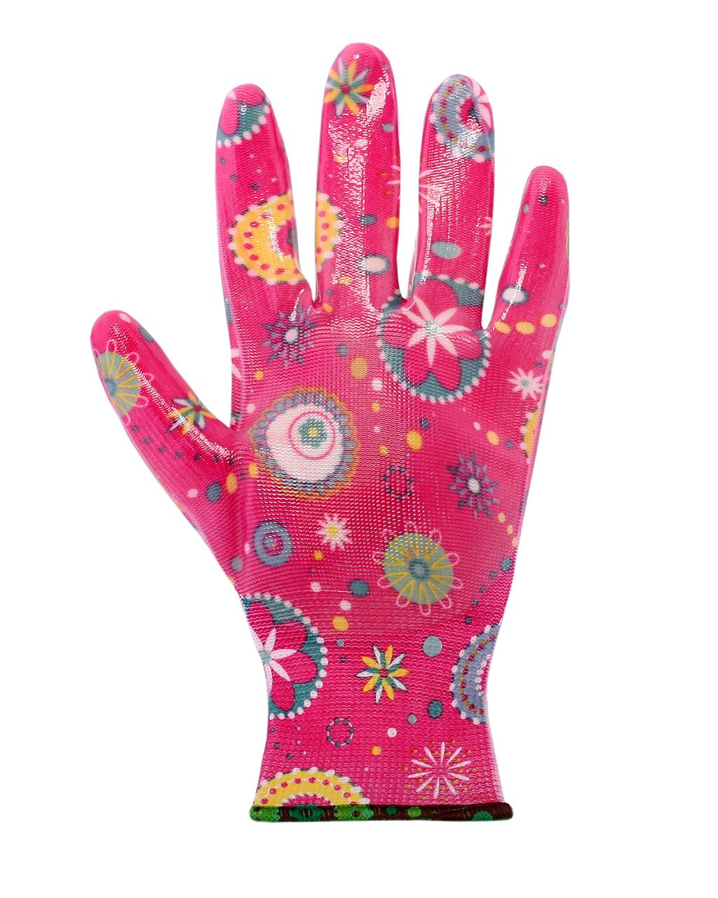 Перчатки Safeprotect САДОВЫЕ (нейлон+прозр.нитрил, розовый) - фото 2 - id-p198359408