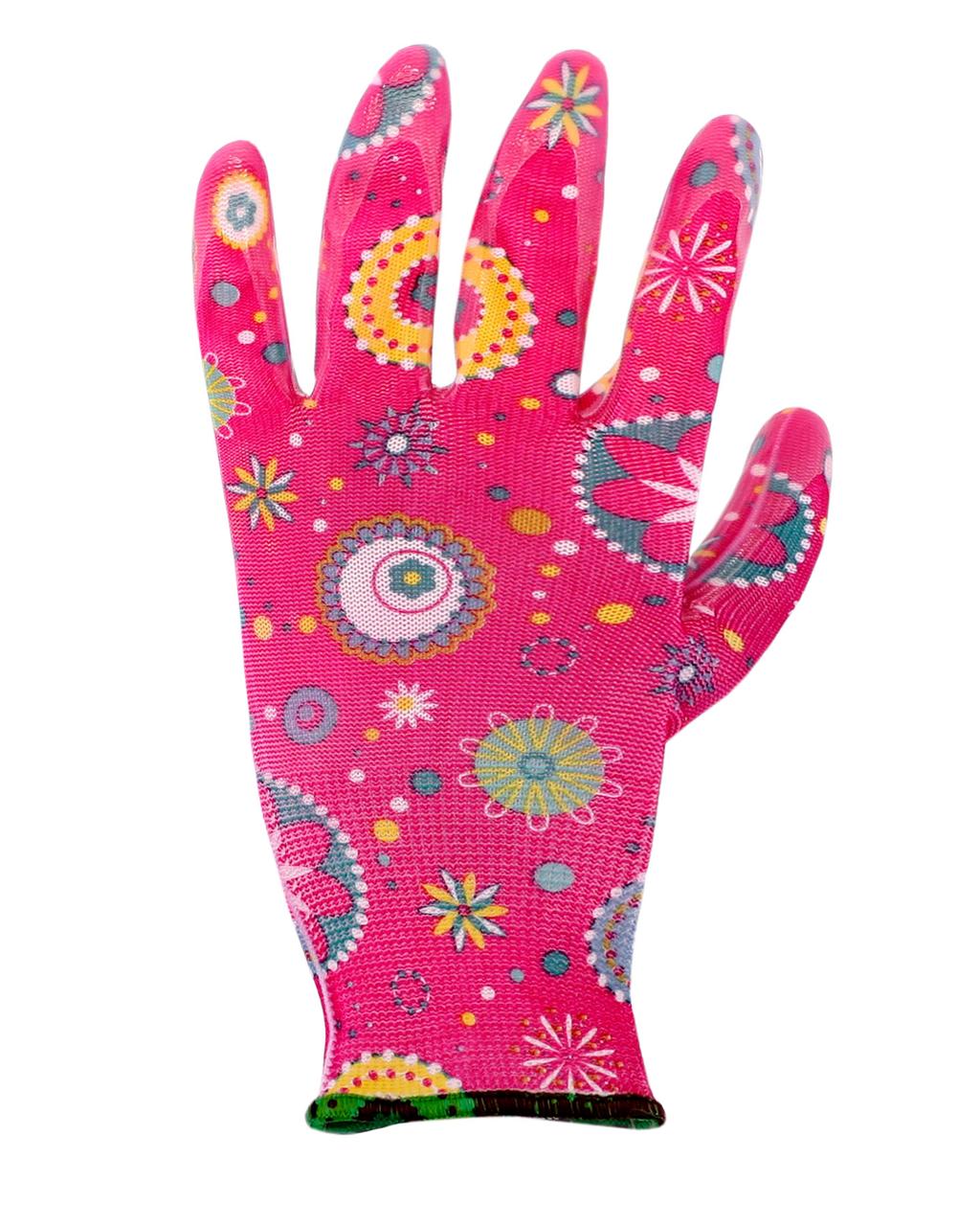 Перчатки Safeprotect САДОВЫЕ (нейлон+прозр.нитрил, розовый) - фото 3 - id-p198359408