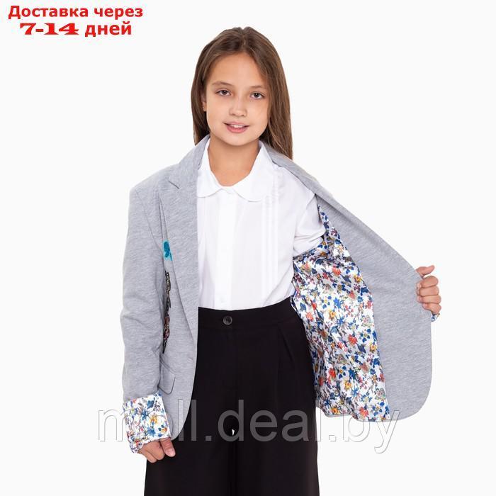 Пиджак для девочки Emporio Armani, серый меланж, 134-140 см (38) - фото 6 - id-p198322636