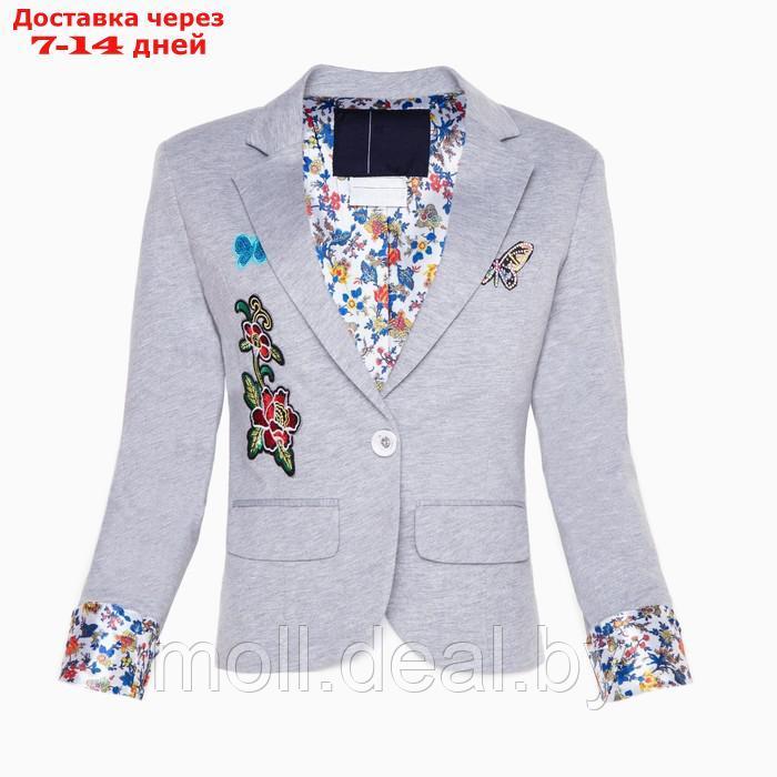 Пиджак для девочки Emporio Armani, серый меланж, 134-140 см (38) - фото 8 - id-p198322636