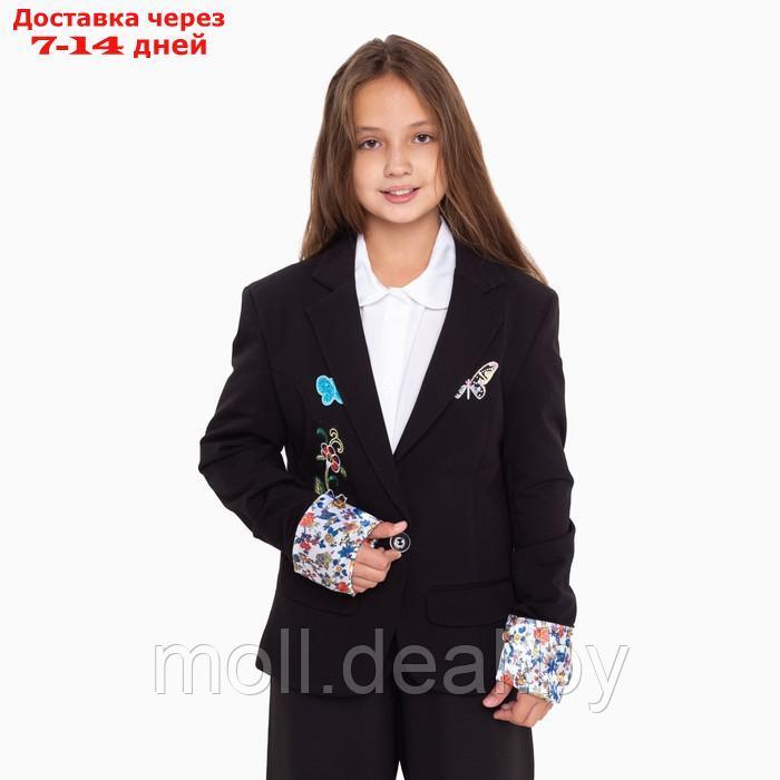 Пиджак для девочки, цвет чёрный, размер 38 (134-140 см) - фото 1 - id-p198322637