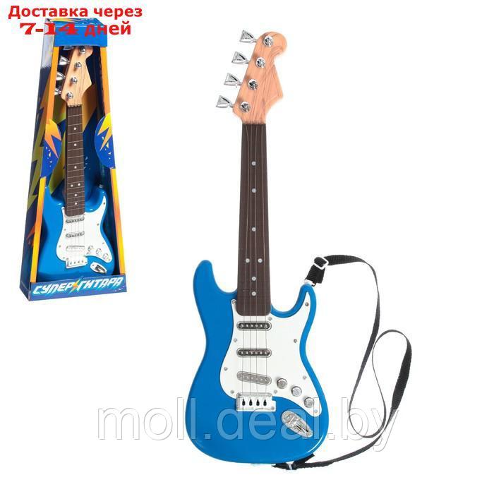 Игрушка музыкальная "Гитара рокер", звуковые эффекты, цвет синий - фото 1 - id-p198321472