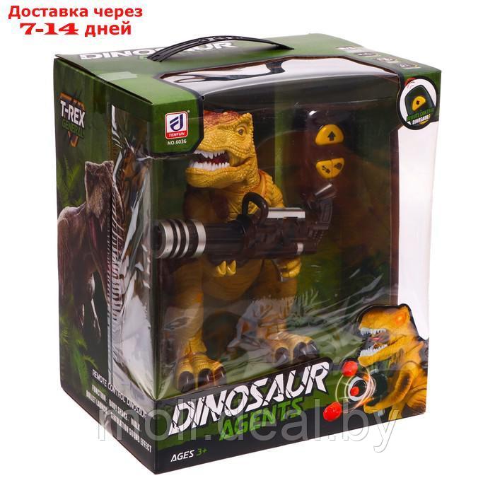 Динозавр радиоуправляемый T-Rex, стреляет ракетами, работает от батареек, цвет коричневый - фото 7 - id-p198322685