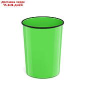 Корзина для бумаг и мусора 13,5 литров ErichKrause Neon Solid, пластиковая, литая, зелёная