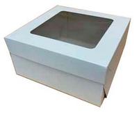 Коробка белая с окном 185*185*110 мм
