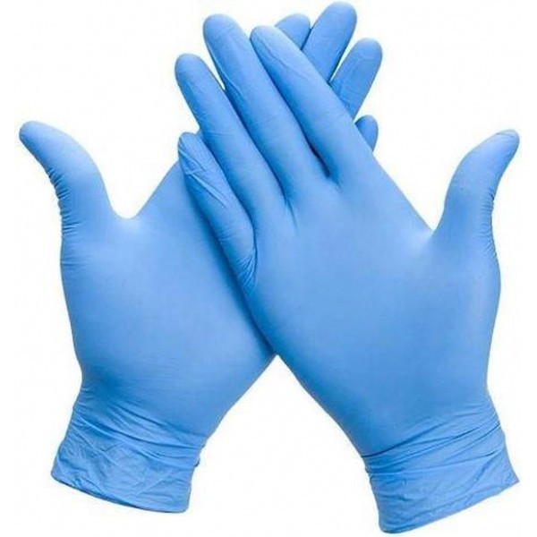0899470149 Перчатки однократного применения из нитрила, синие р-р. L (100 шт./уп.) - фото 1 - id-p198379210