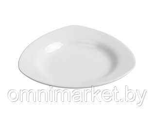Тарелка глубокая керамическая, 225 мм, треугольная, серия Трабзон, белая, PERFECTO LINEA (Супер цена!)