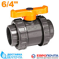 Кран ПВХ шаровый 6/4" ВР-ВР PODW AQ-65